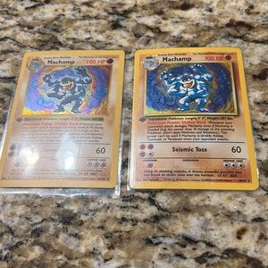 2 - 1st Edition - Rare Machamp Pokémon Base Set Cards